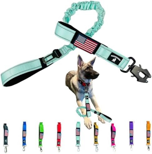 Heavy Duty Bungee Dog Leash - Shock Absorbing, Seat Belt