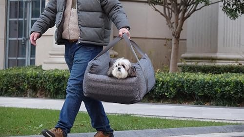 Dog Car Seat for Small Dogs, Pet Booster Seat with Clip-On