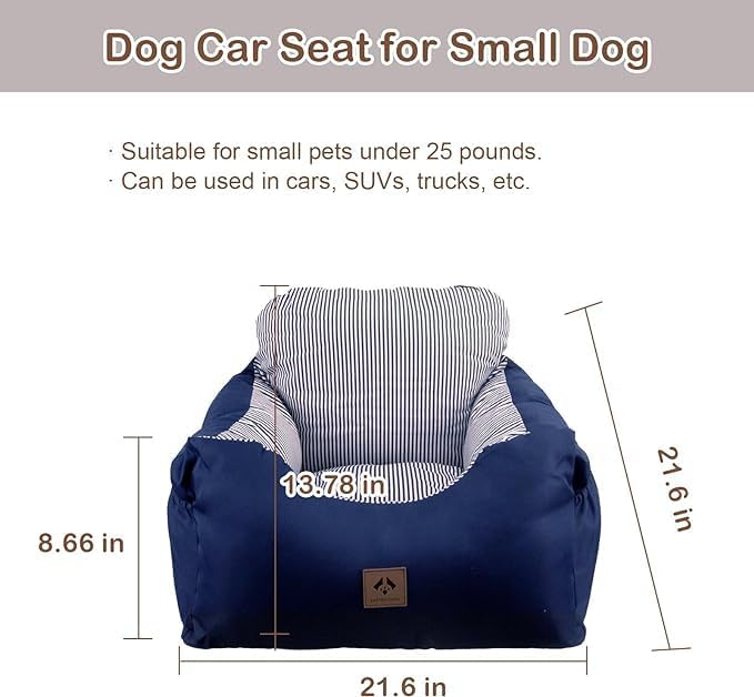 Dog Car Pet Booster Seat for Small Dogs, Washable Travel