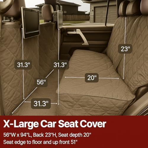 Quilted and Padded Dog Pet Car Seat Cover with Comforting