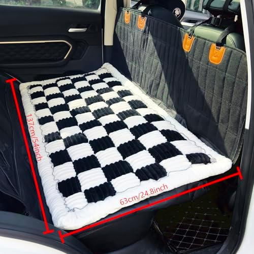 Backseat Pet Bed Mat, Truck Plaid Dog Bed for Car Back