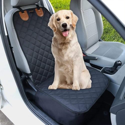 Waterproof Dog Front Seat Cover, Quilted Padded Pet Car