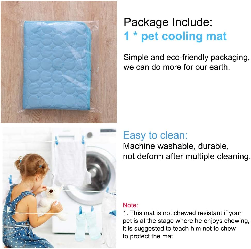 Coppthinktu Dog Cooling Mat for Dogs Self Cooling, Summer Dog Cooling Pad for Small Medium Large Dogs Cats, Pet Ice Silk Blankets Sleeping Mat, Outdoor Dog Self Cooling Crate Mats Washable Portable