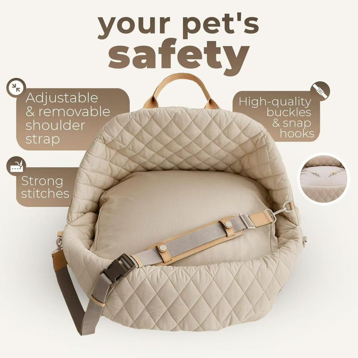 Dog Car Seat for Small Dogs, Pet Seats for Cars with