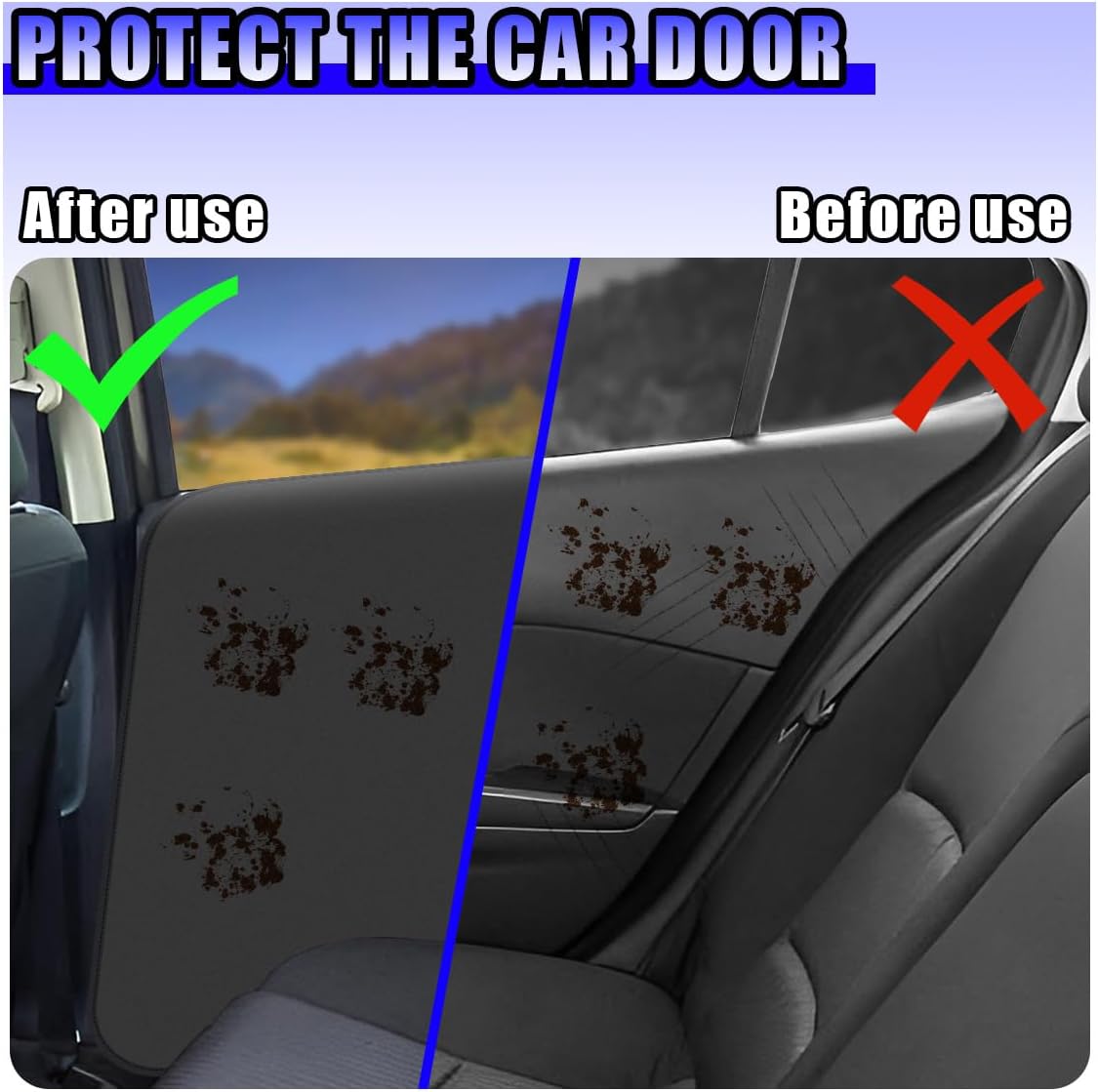 2 Pack Dog Car Door Protector, Waterproof 600D Anti-Scratch
