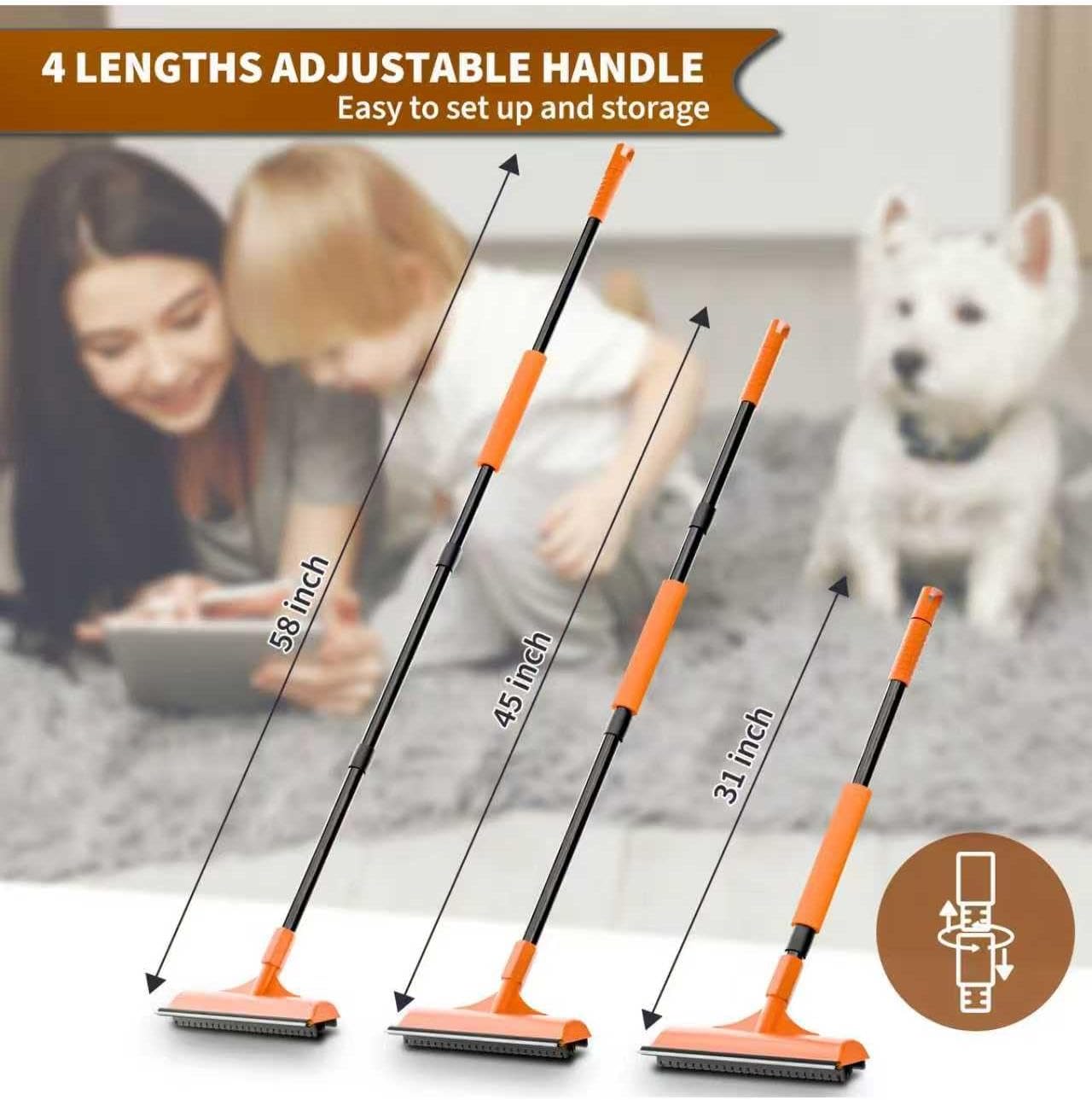 Carpet Rake for Pet Hair Removal - Reusable Dog & Cat Hair