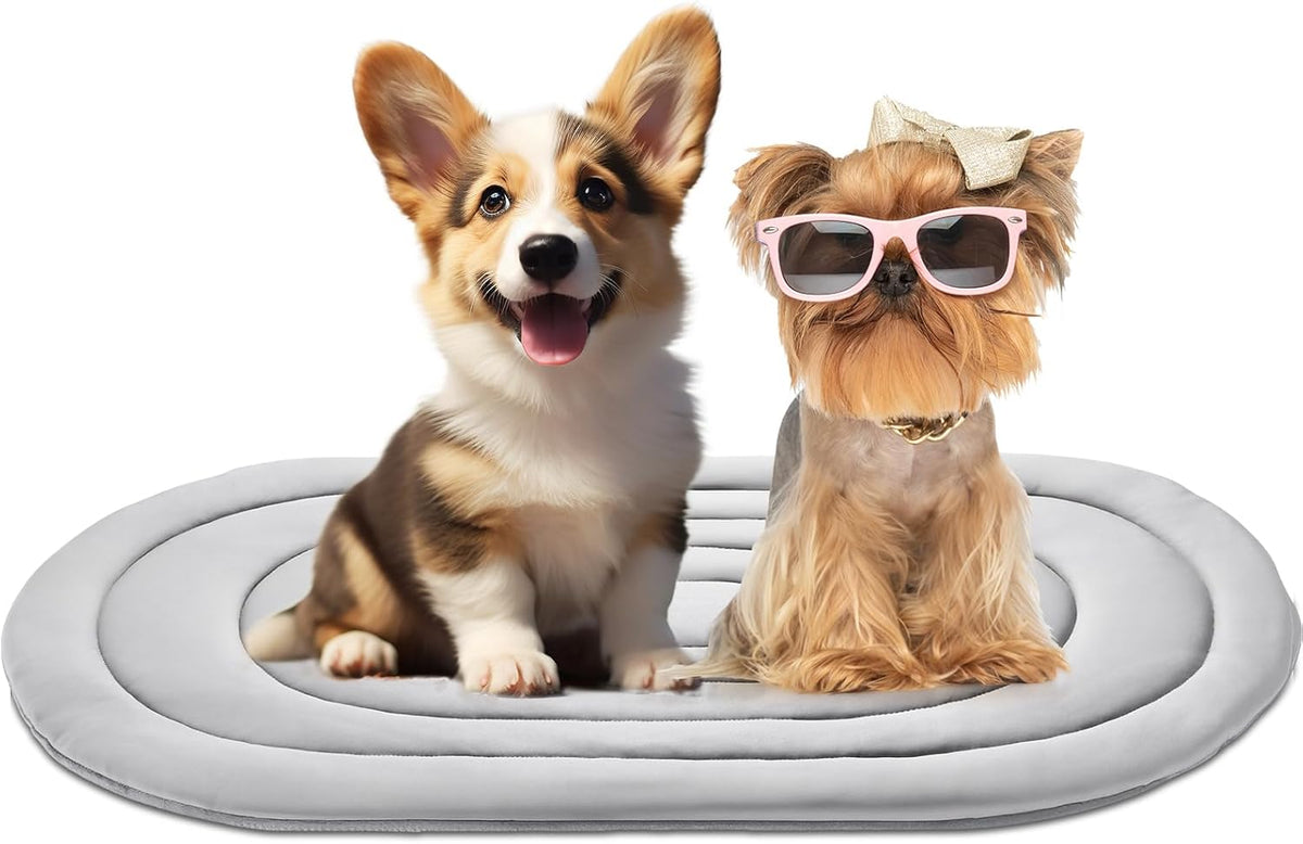 Papettly Pet Dog Cooling Mat 35“x19” Reversible Cooling Pad for Dogs and Cats, Comfort Ice Silk Cotton Summer Dog Bed Outdoor Indoor Washable, Ideal for Kennel Sofa Floor Car Seats