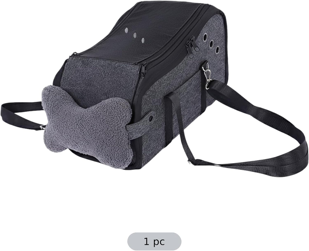 Small Dog Car Seat, 2-in-1 Center Console, Gray, 15.9 X 9.8