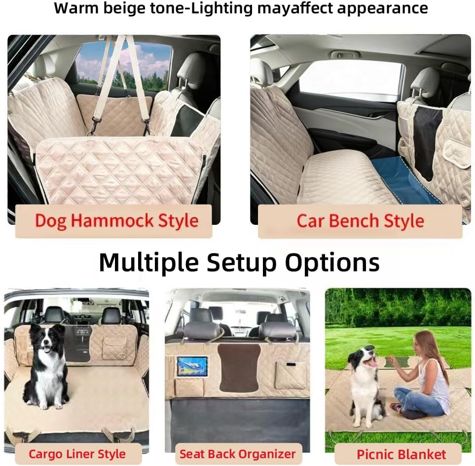 Dog Car Seat Cover for Back Seat, Dog Hammock for Car