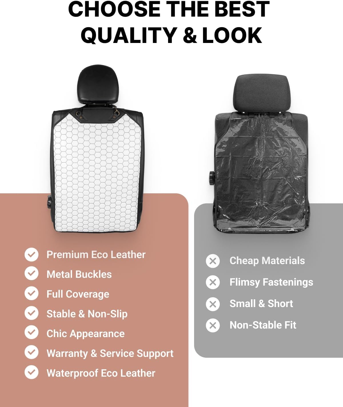 Kick Mat Back Seat Protector - Car Back Seat Cover for Kids