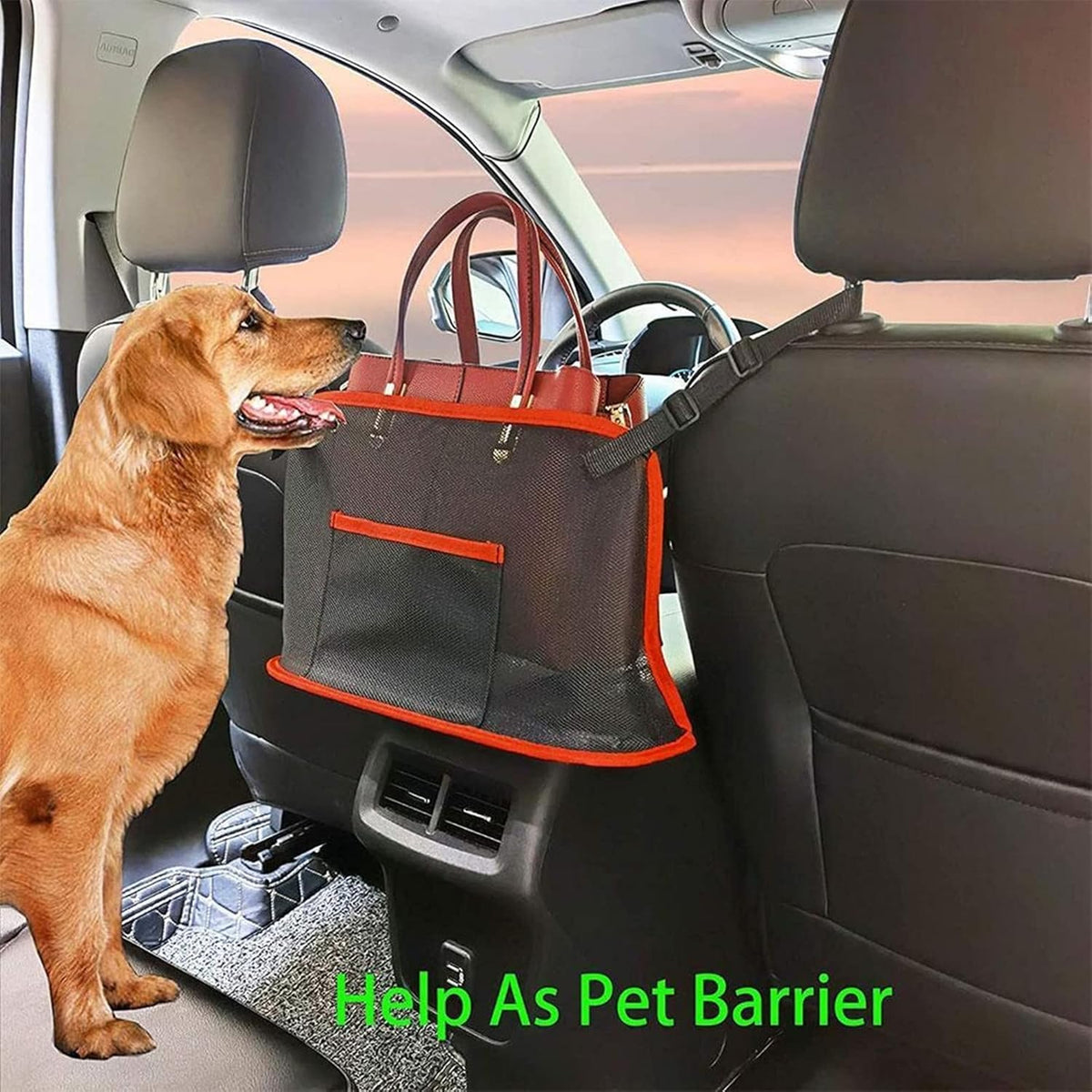 Purse Holder for Car - Net Pocket Organizer for Handbag