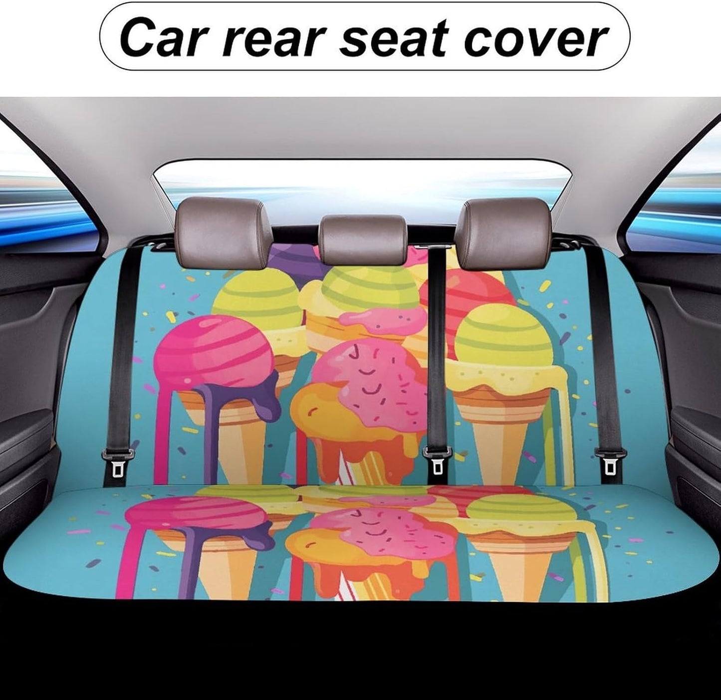 Colorful Ice Cream Dog Car Seat Covers Waterproof Truck