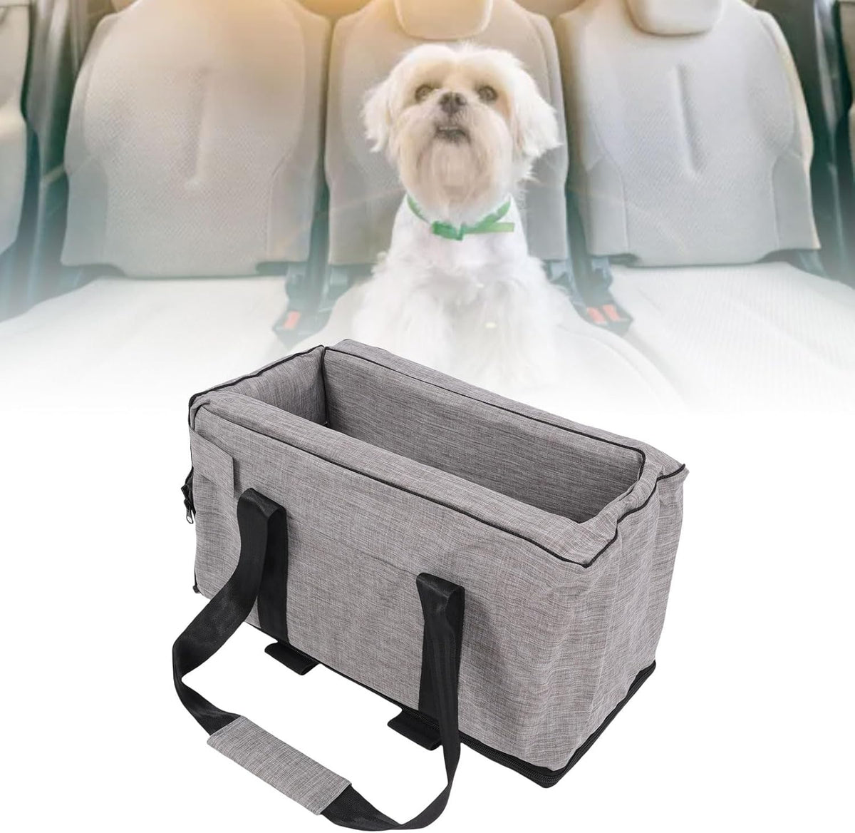 Center Console Dog Car Seat for Small Dogs, 300DPU Oxford