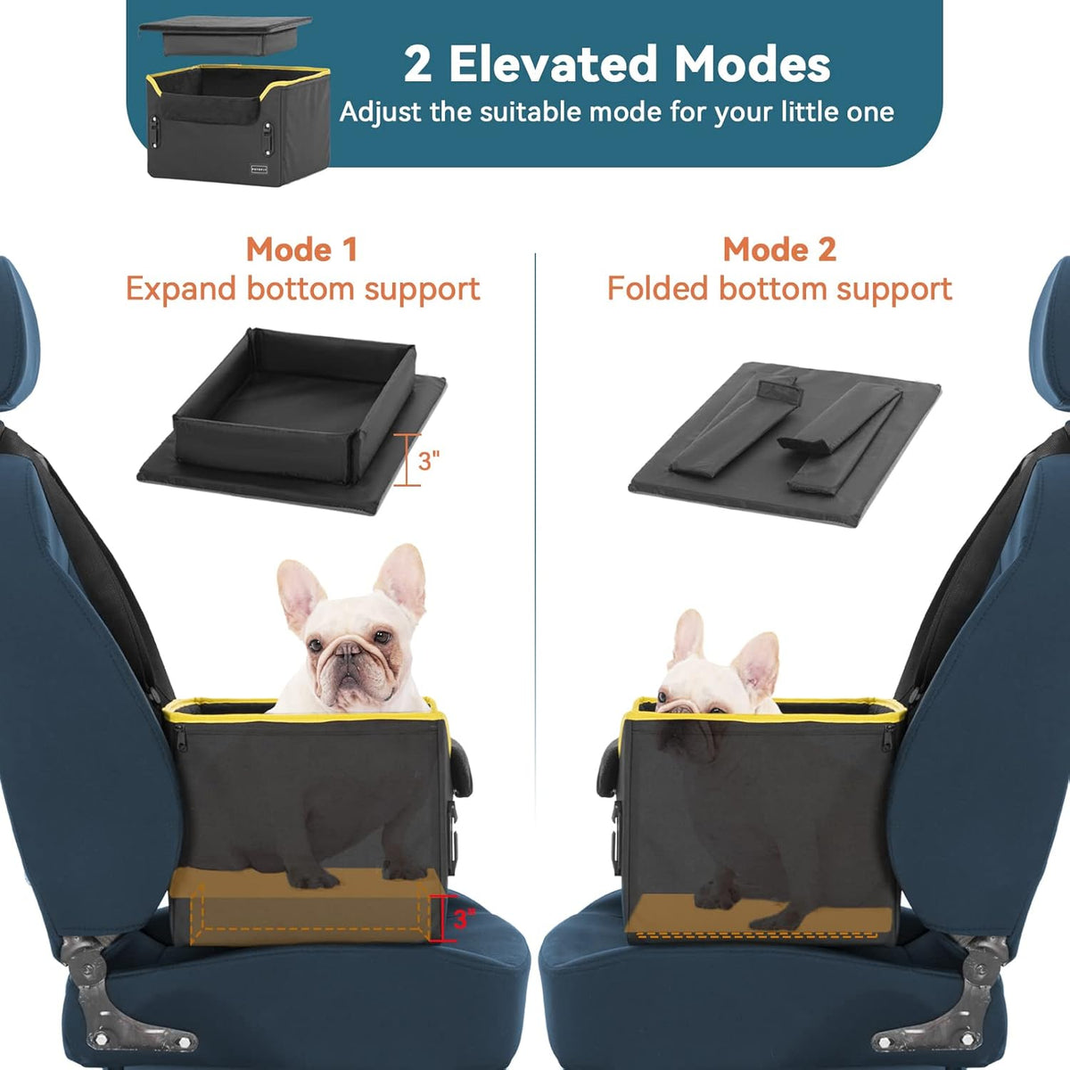 Small Dog Car Seat – Patented Safety Buckles – Safety