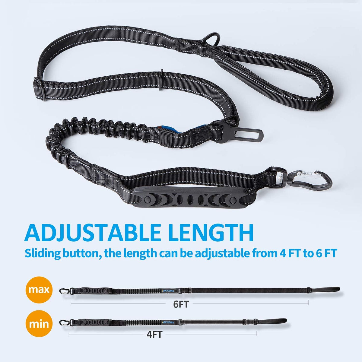 Multifunctional Leash with Car Seatbelt for Large, Medium