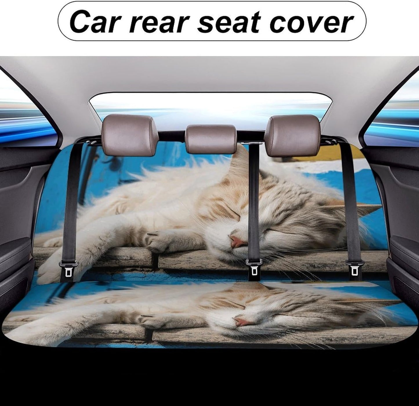 Sleeping Little Cat Dog Car Seat Covers Waterproof Truck