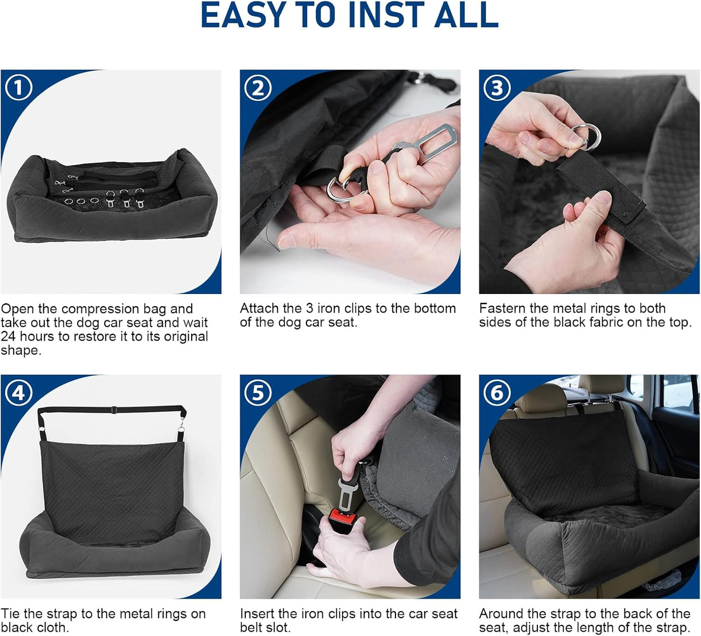 Dog Car Seat for Medium Large, Safe and Comfortable Dog Car