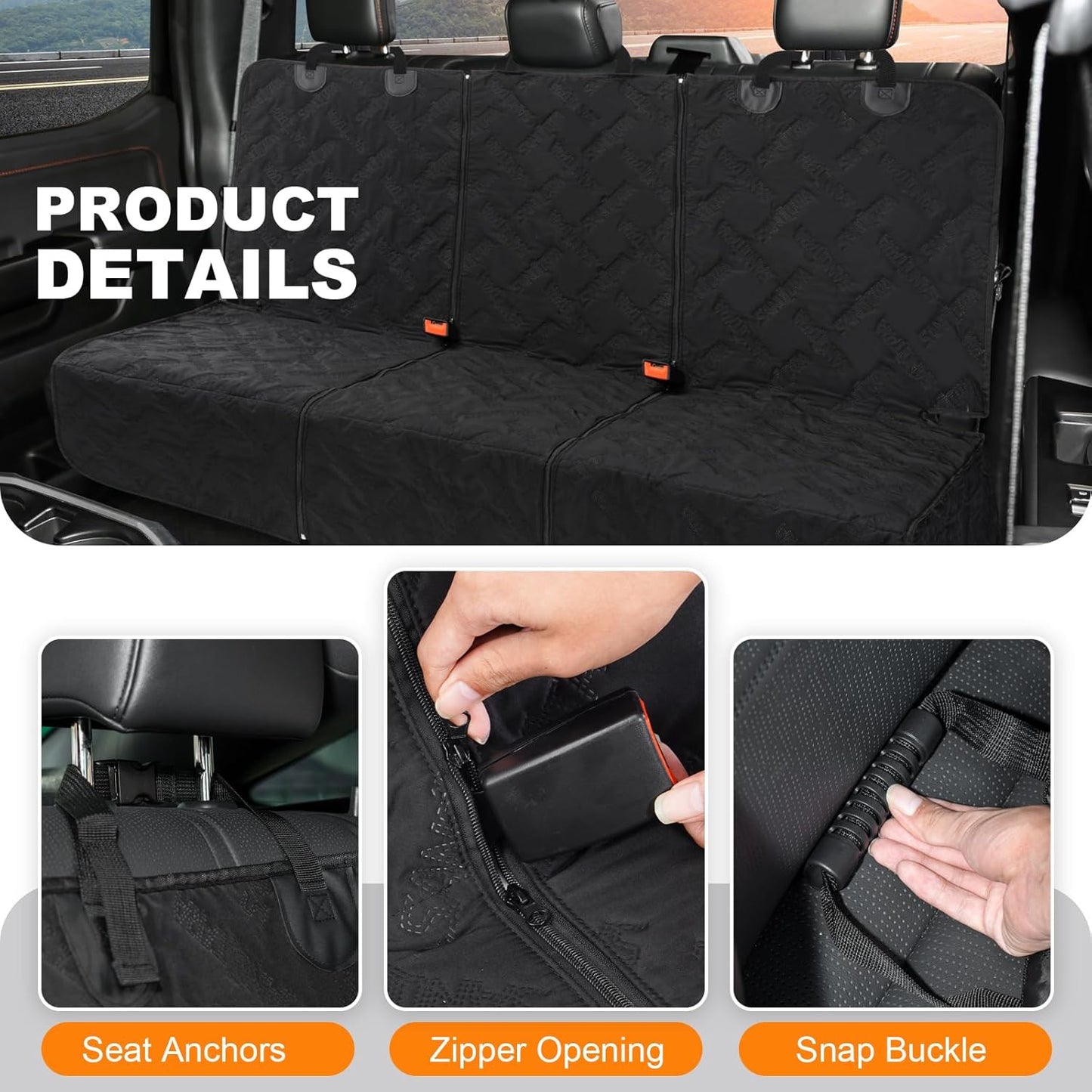 Dog Car Seat Cover for Back Seat, Waterproof & Scratch