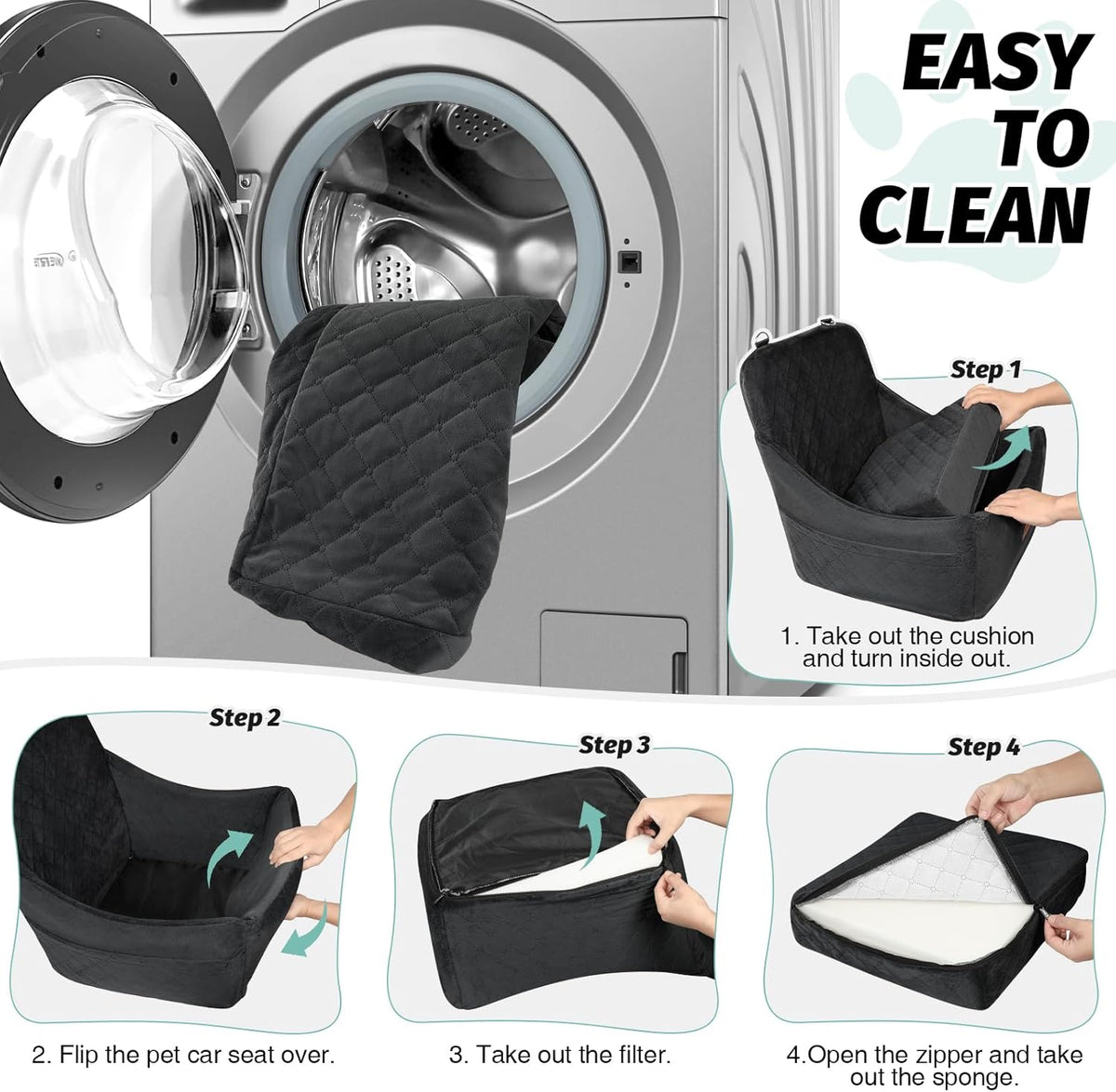 Dog Car Seat for Medium Dogs Up to 40lbs,Fully Detachable