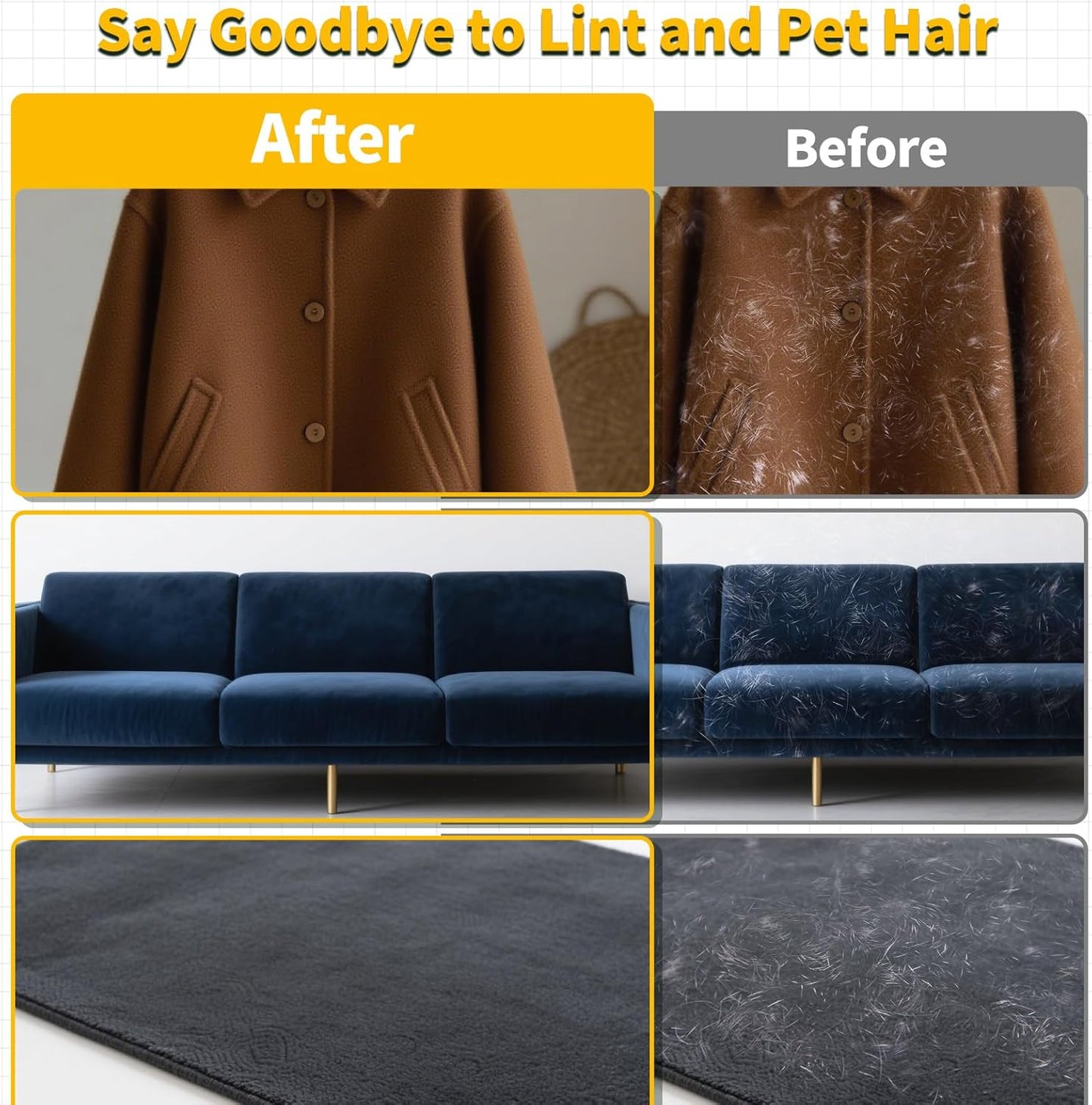 Pet Hair Removal Glove , Newly Upgraded Reusable