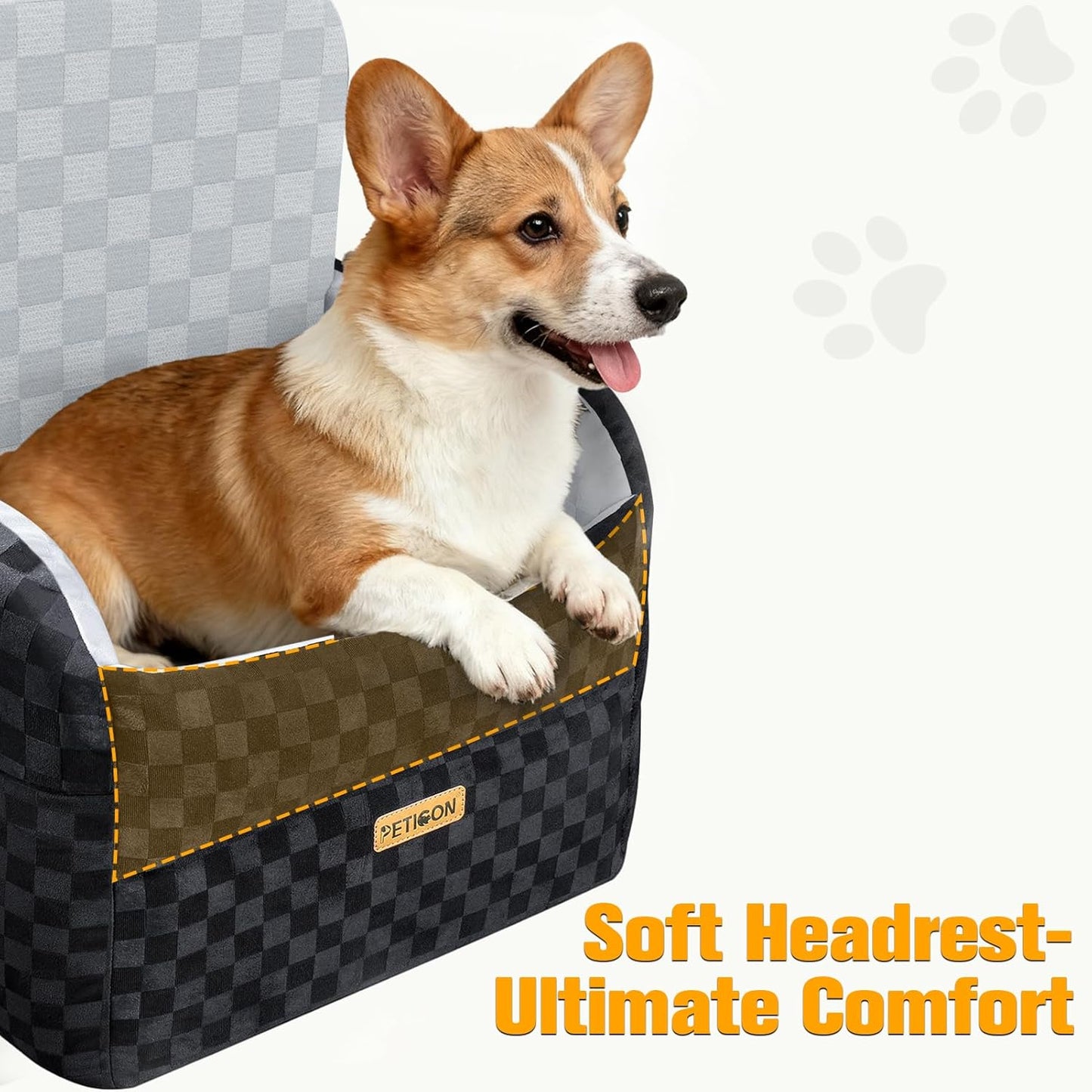 Waterproof Dog Car Seat for Small Medium Dogs, 6in Memory