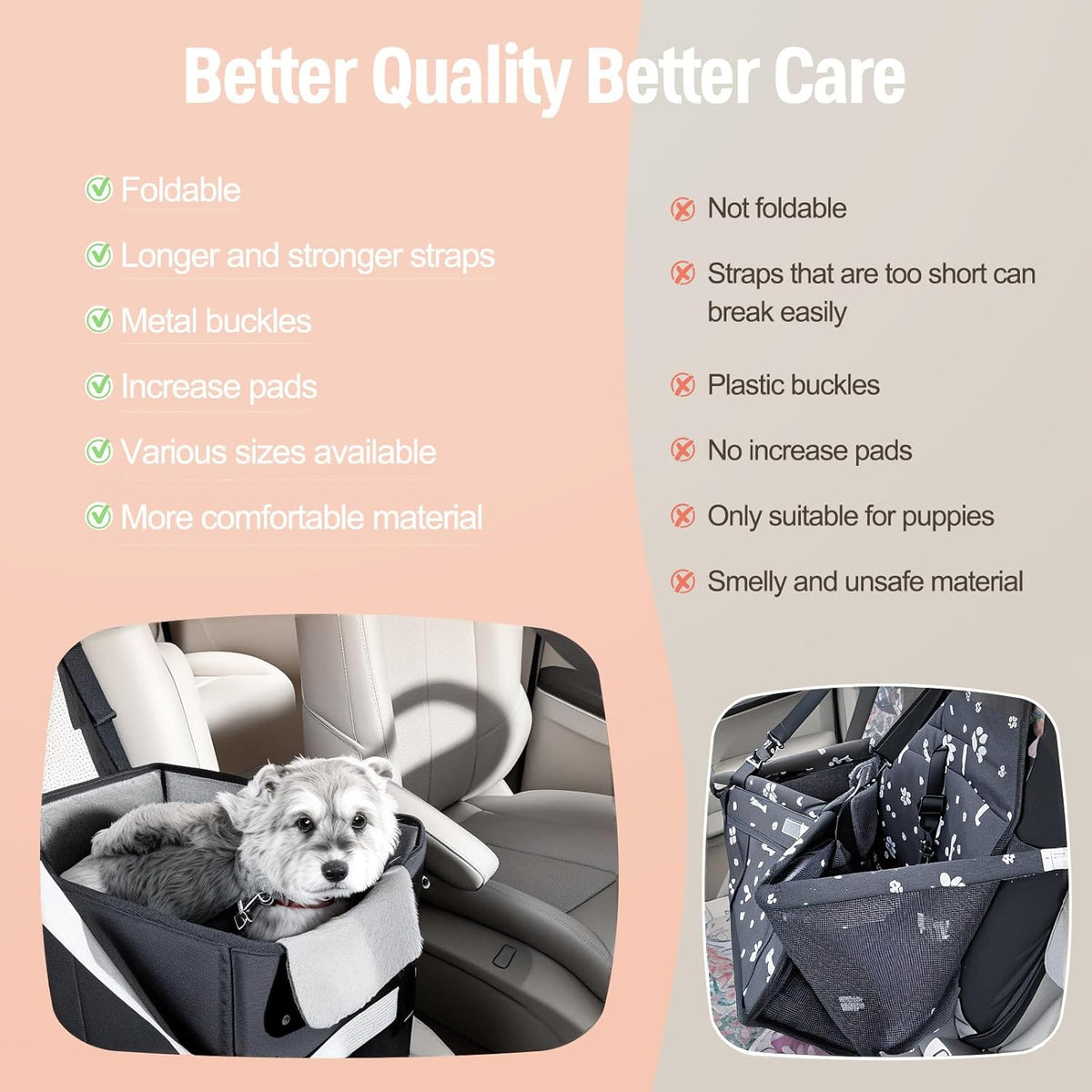 Dog Car Seat for Small Dogs or Medium Size Dog Portable Car