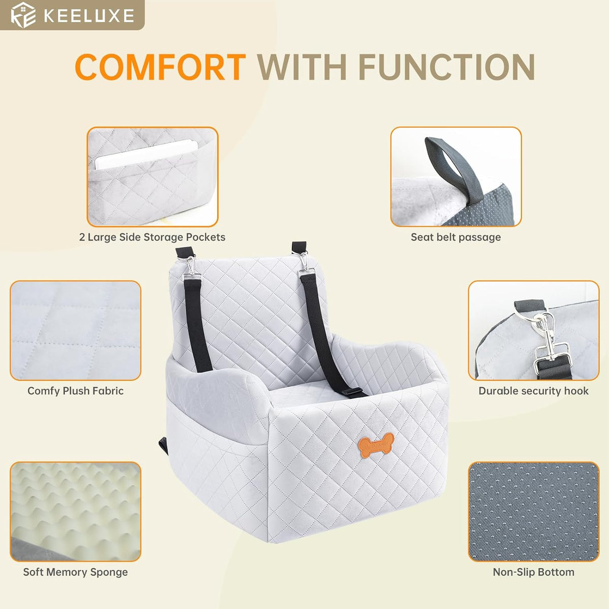 Dog Car Seat for Small Dogs, Dog Booster Seat Filling in