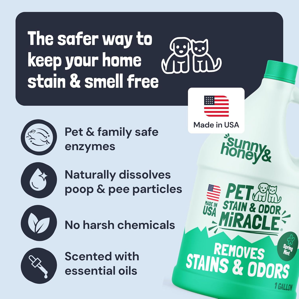 Pet Stain and Odor Remover - Enzyme Cleaner for Dog Urine