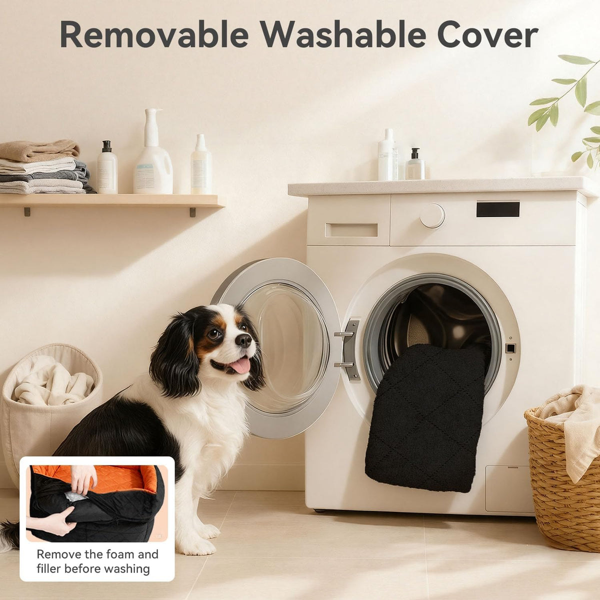 Dog Booster Car Seats for S/M Dogs Up to 35lbs,Pet Car Seat/Travel Bed with Washable&Removable Cover,Storage Pockets,Dog Safety Belt and Elevated Cushion Fits in Front/Back Seat