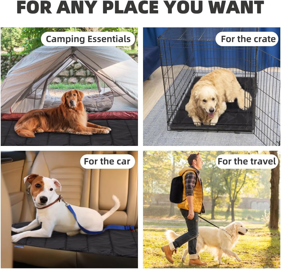 Travel Dog Bed, Outdooor Camping Pet Mat, Portable Place