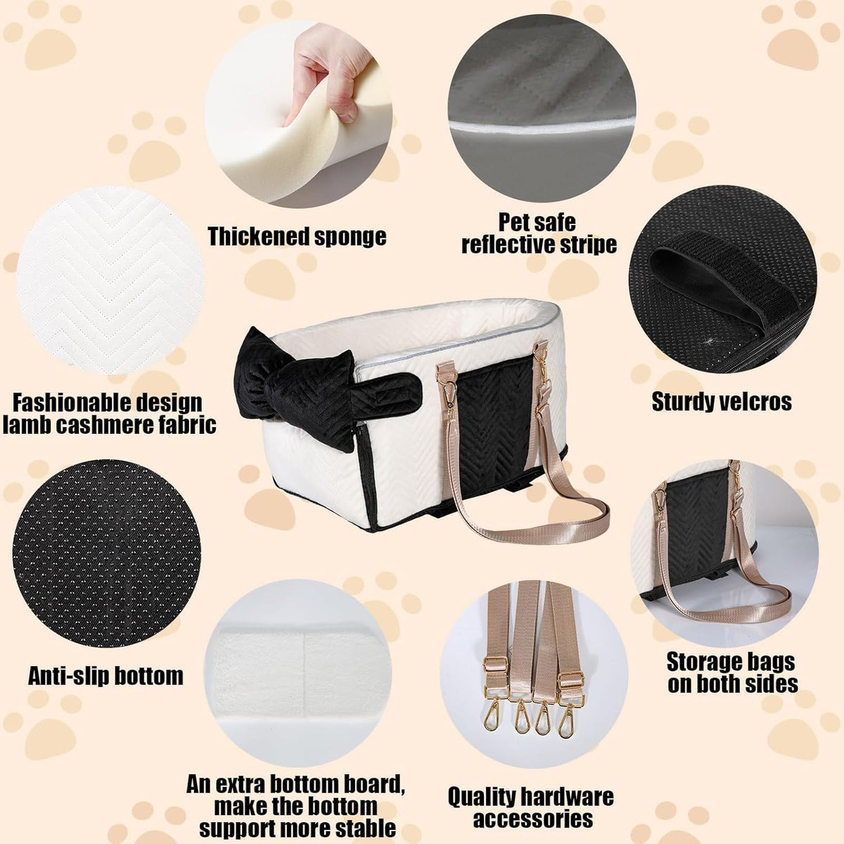 Dog Car Seat for Small Dogs, Portable Center Console Dog