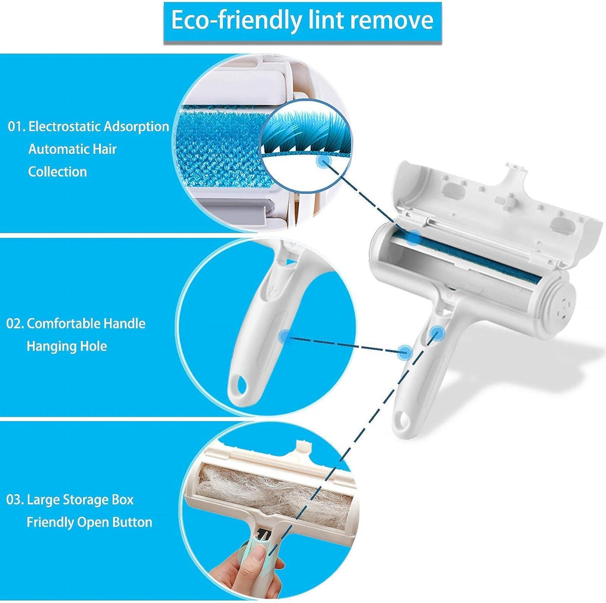 Pet Hair Removal Tool, Reusable Lint Roller for Pet Hair