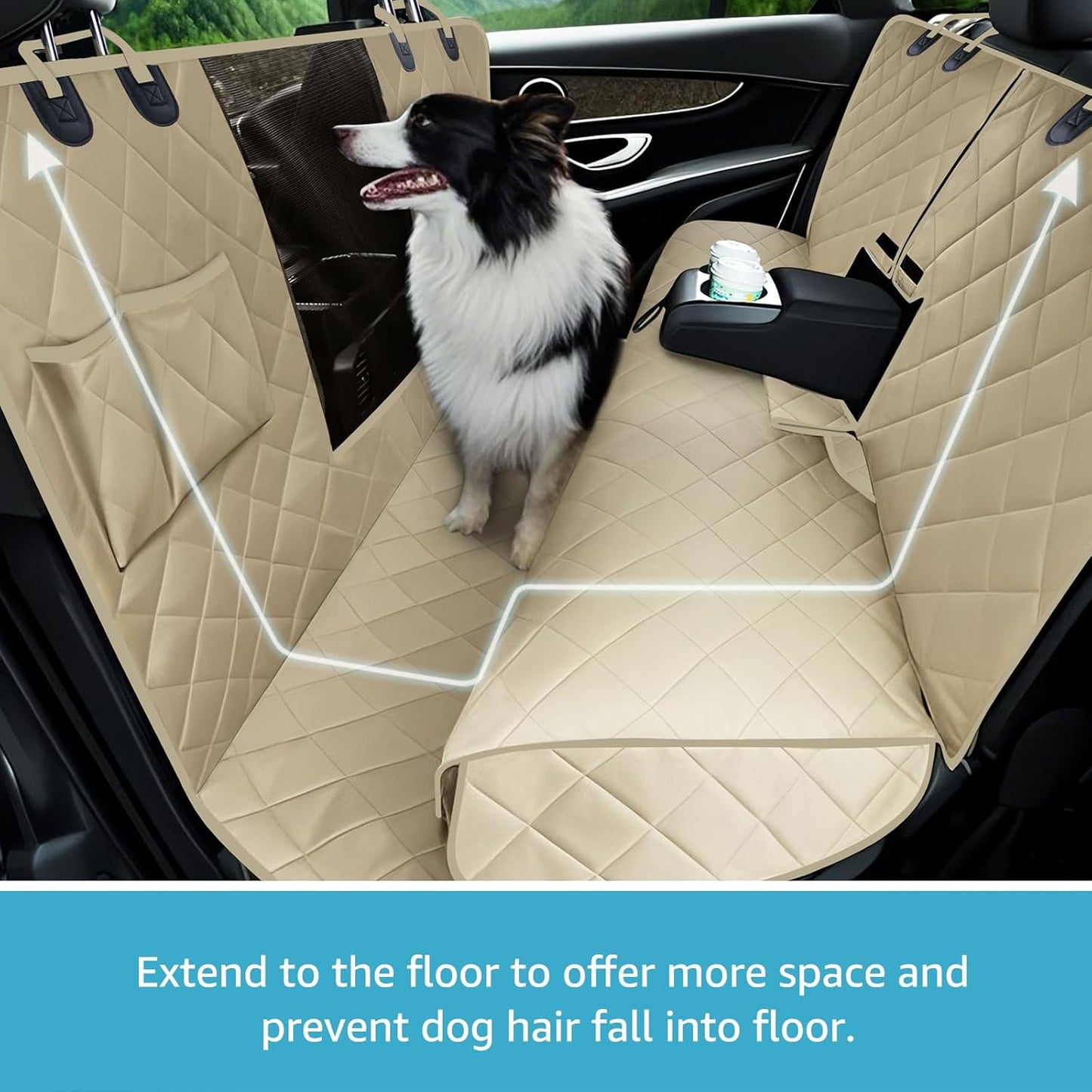 4 in 1 Full Coverage Dog Car Floor Hammock, Dog Car Seat