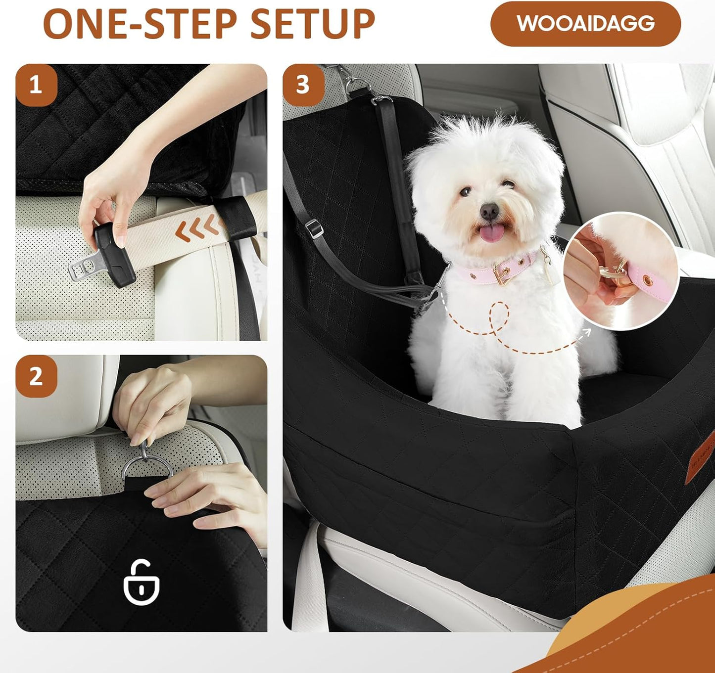 Dog Car Seat for Medium Sized Dog,Pet Travel Car Bed with