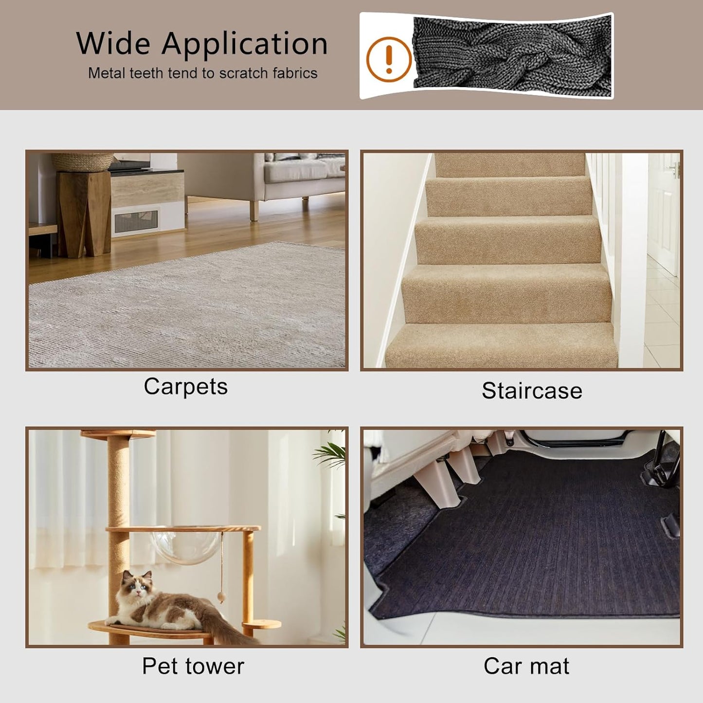 Carpet Rake for Pet Hair Removal, Pet Hair Removal Tool Set