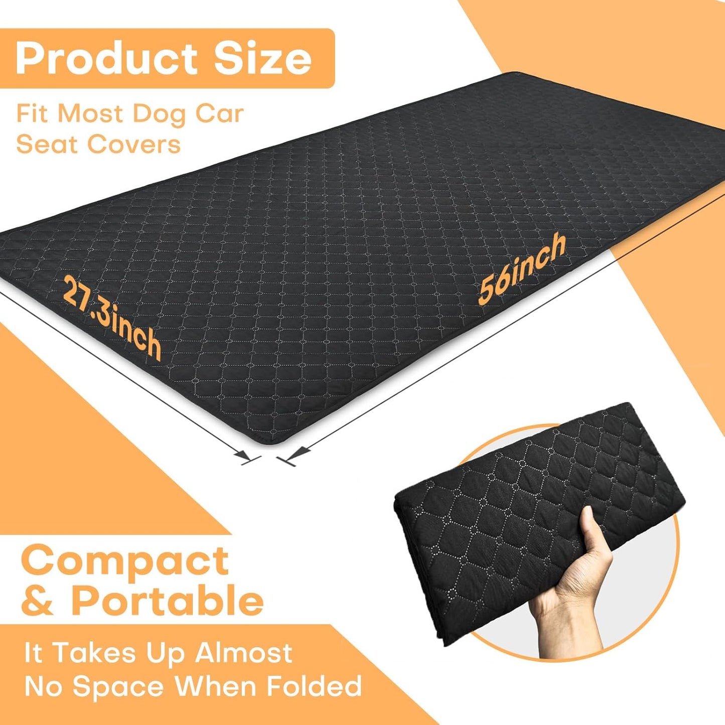 Dog Bed Mat for Car Back Seat , Road Trip Bed to Fully