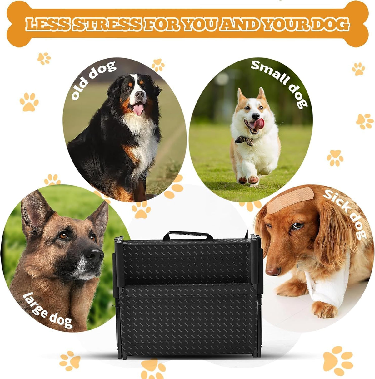 Dog Stairs for Car - Foldable 5-Step Non-Slip Pet Stairs