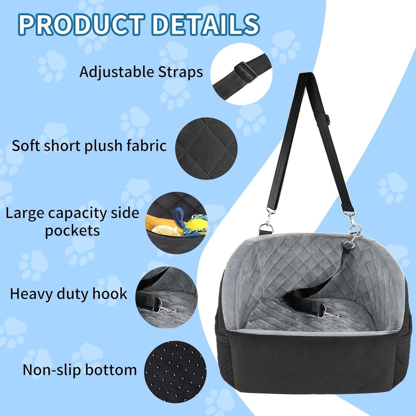 Suitable for Most Vehicles Dog Booster Car Seat for Small