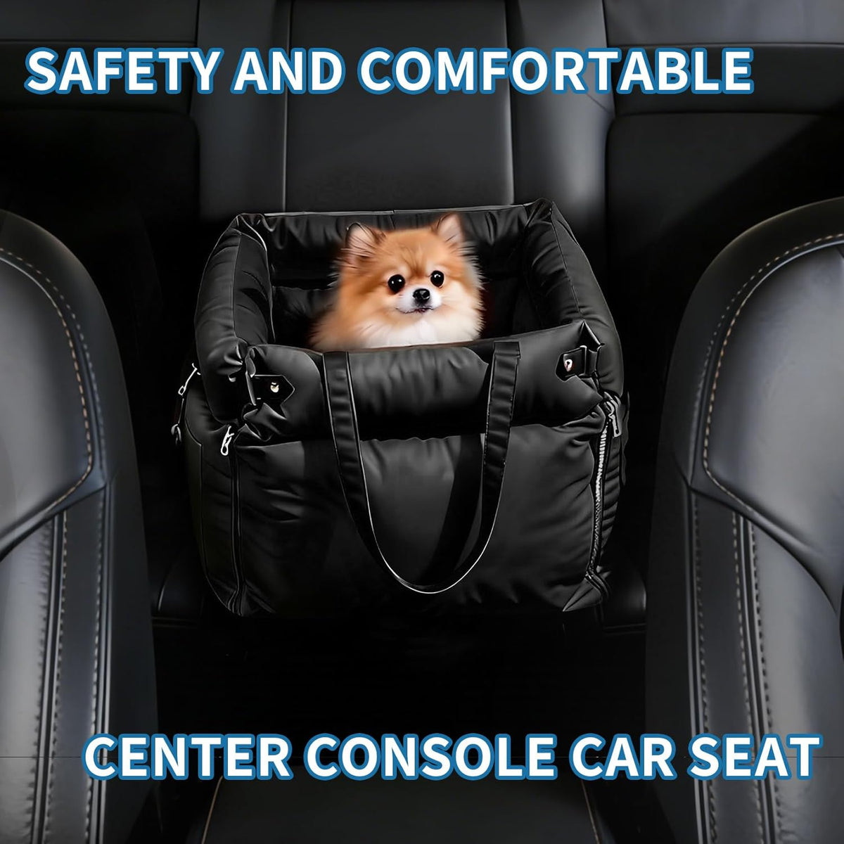 Dog Booster Car Seat, Waterproof PU Leather Upholstered Cat