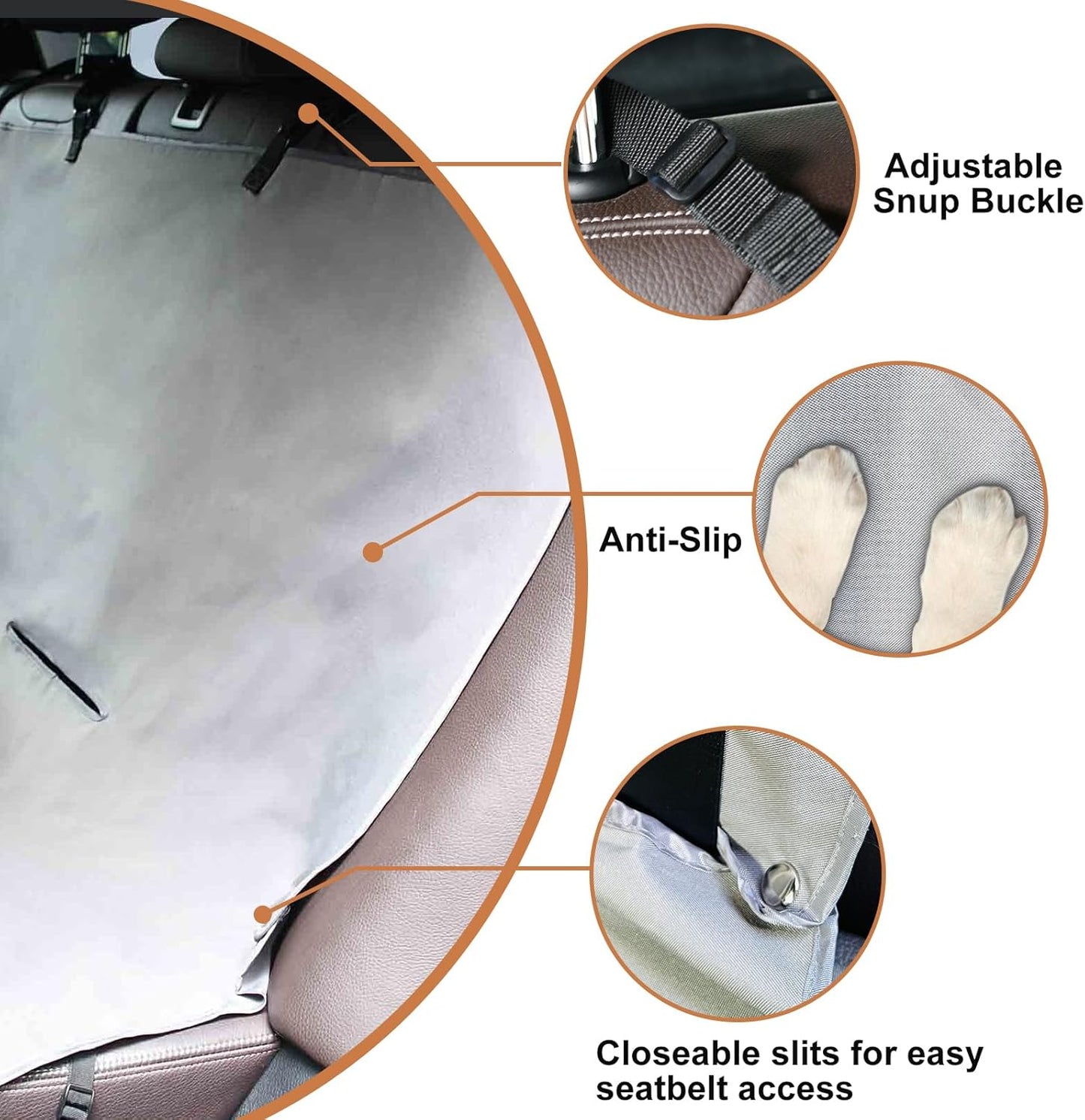 Dog Seat Cover, Waterproof Dog Hammock, Scratchproof Travel