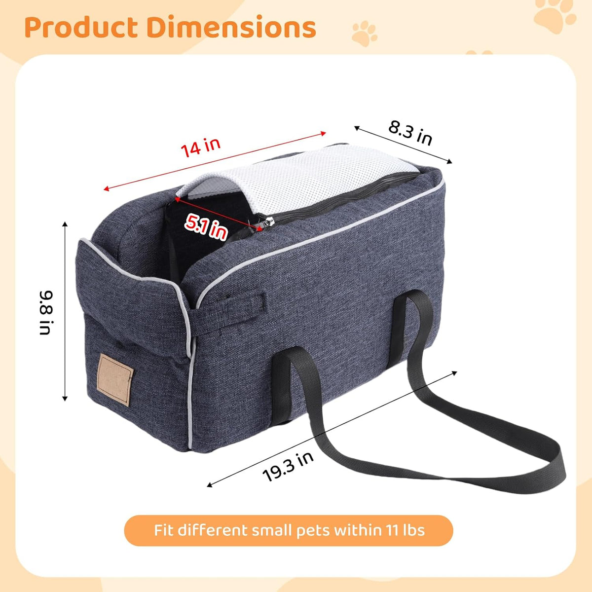 Dog Car Seat Center Console for Puppy & Cat, Booster