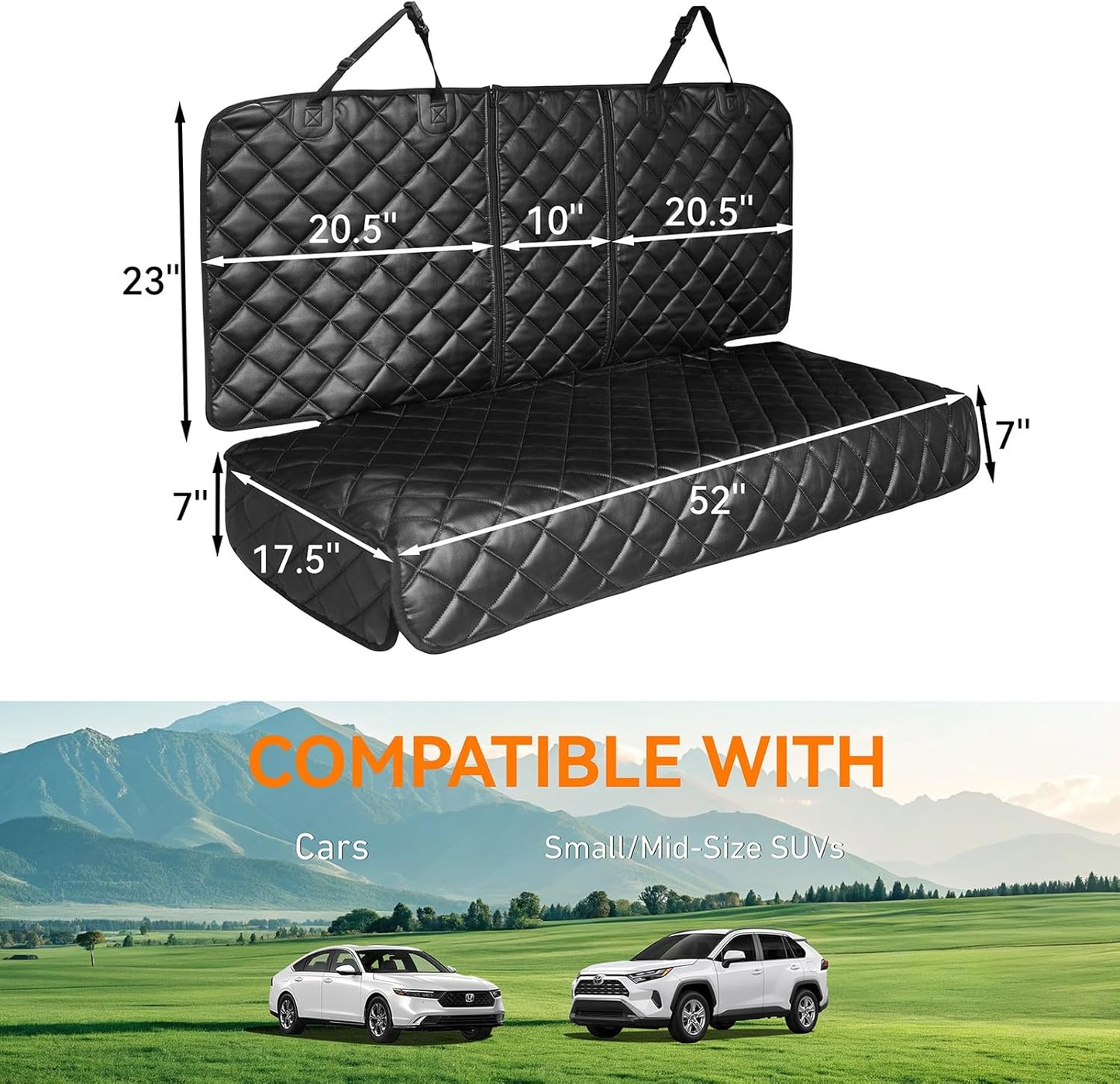 Dog Car Seat Cover for Back Seat, Waterproof Back Seat