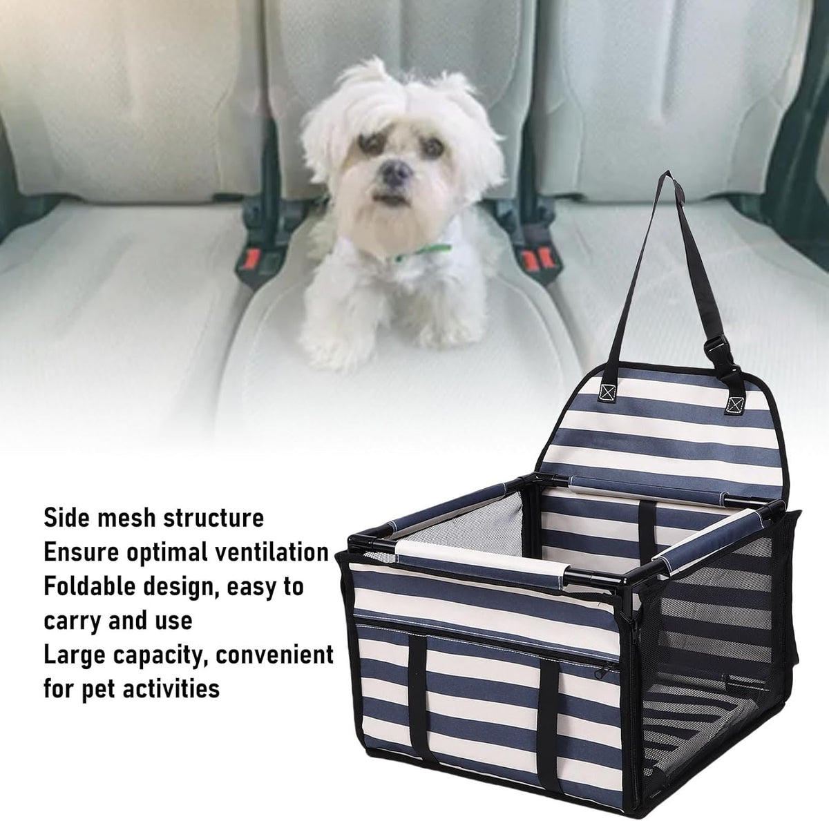 Dog Car Seats, Portable Foldable Large Capacity Dog Travel