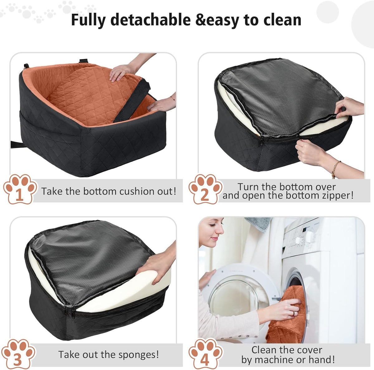 Dog Car Seat for Small Medium Dogs,Detachable Washable Dog