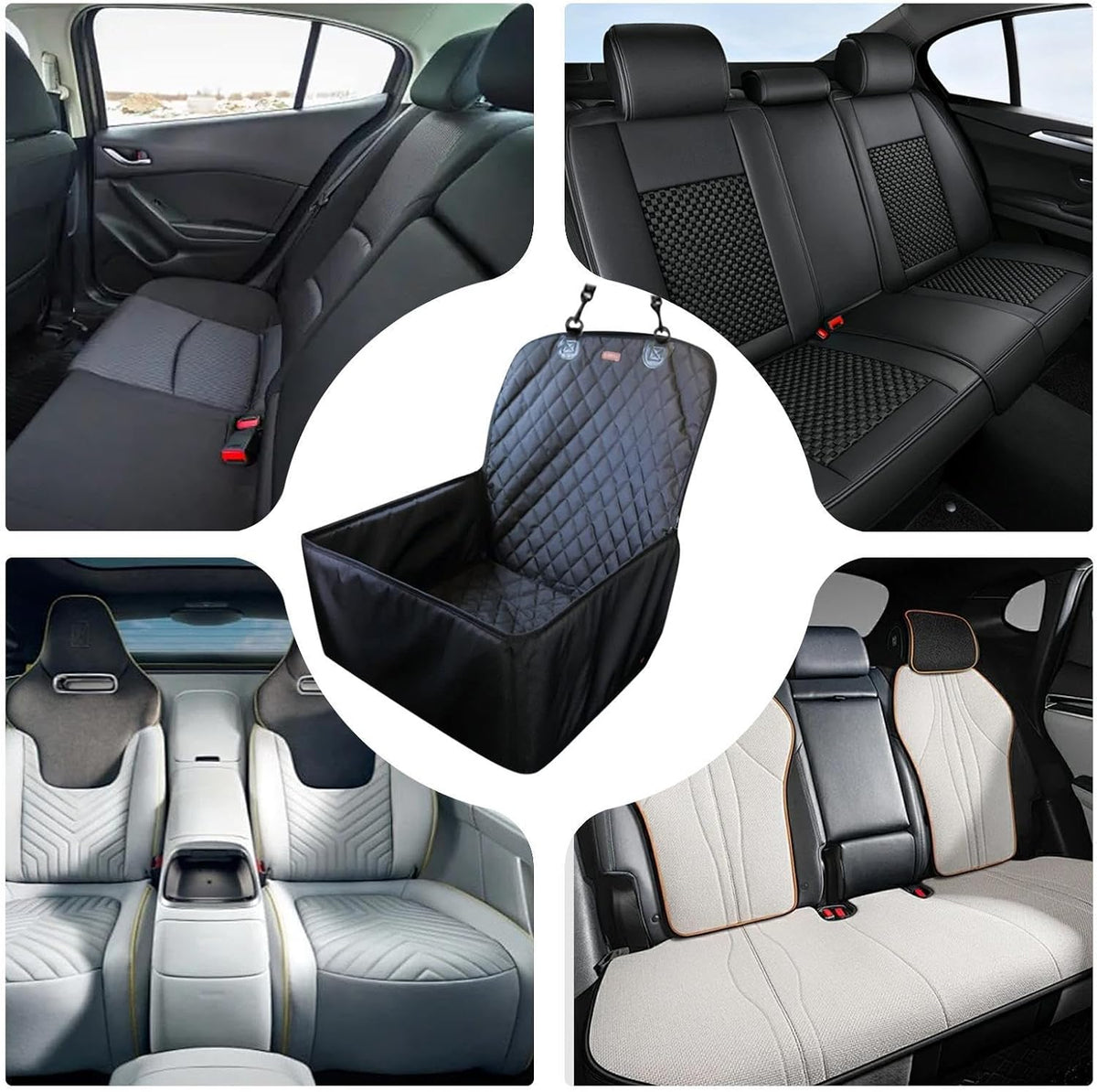 Car Seat Pet Mat, Non-Slip Washable Fabric, 58x45x45cm, Dog