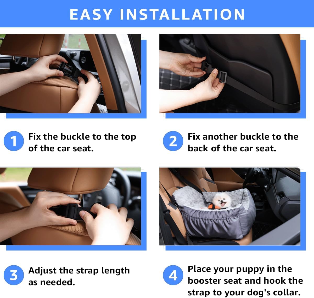 Dog Car Seat for Small Dogs, Washable Pet Booster Car Seats