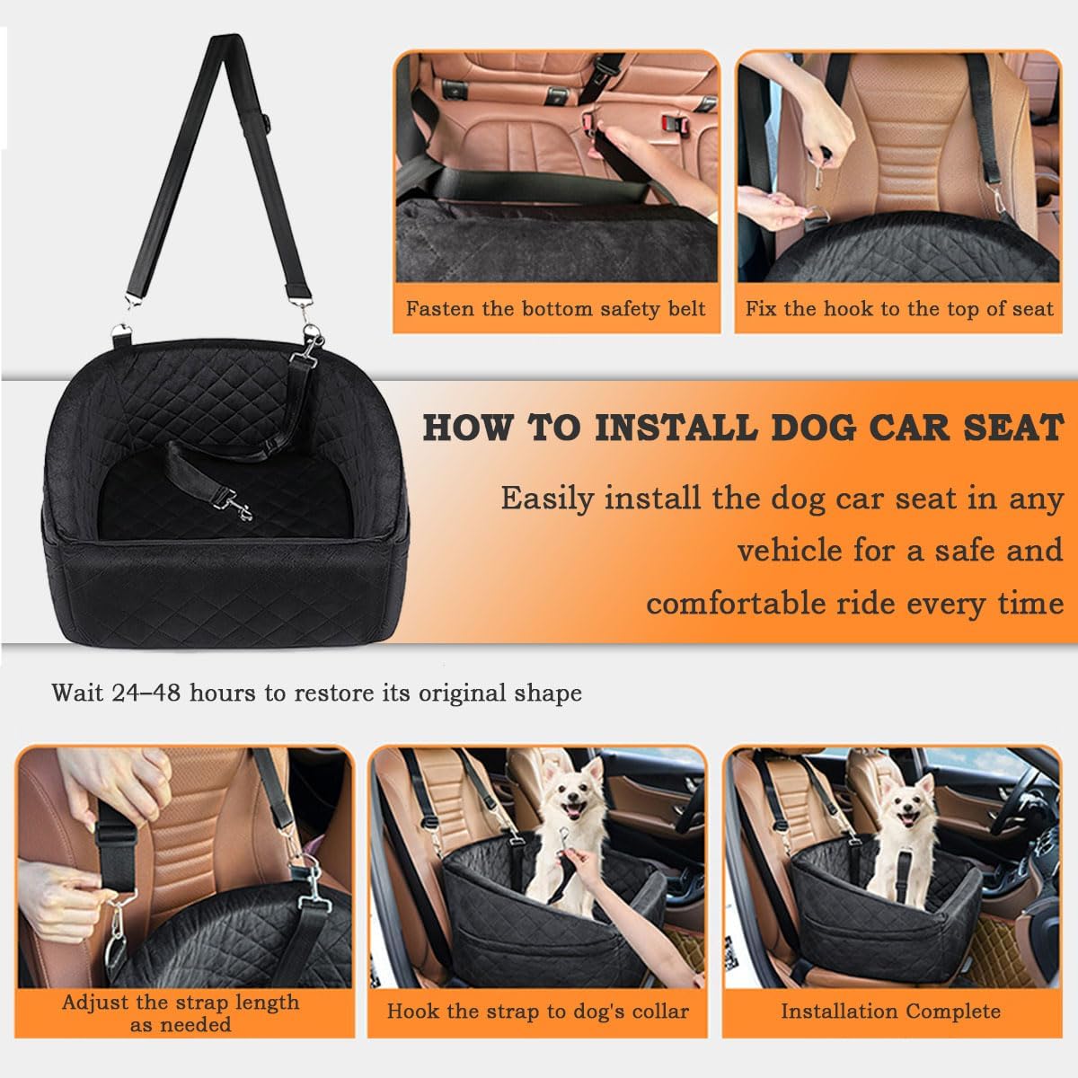 Dog Car Seat Bed for Cadillac CT4 CT4-V Blackwing CT5 CT5-V
