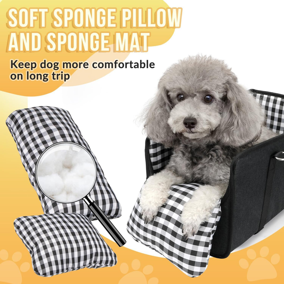 Console Dog Car Seat - Portable Dogs Armrest Booster Seat