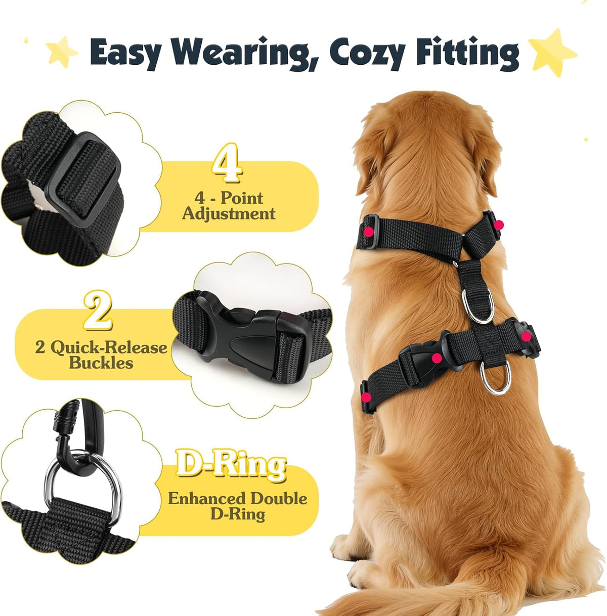 Dog Seat Belt Harness for Car, Dog Car Harness Seatbelt