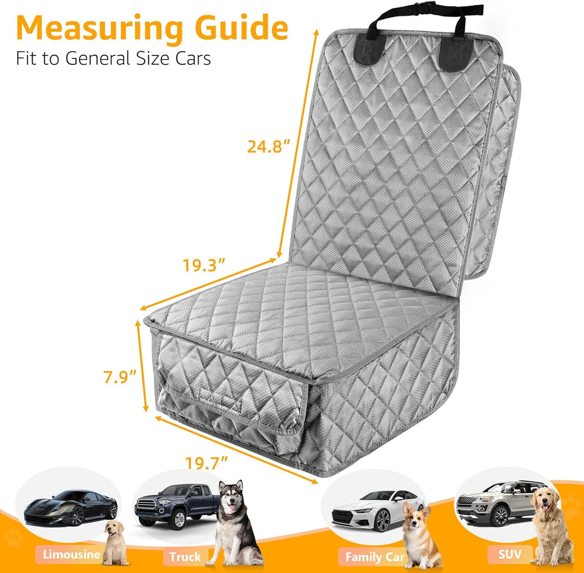 Waterproof Front Seat Car Cover 2 Pack, Full Protection Dog